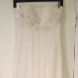 Galina David's Bridal white sleeveless off the shoulders gown size12
